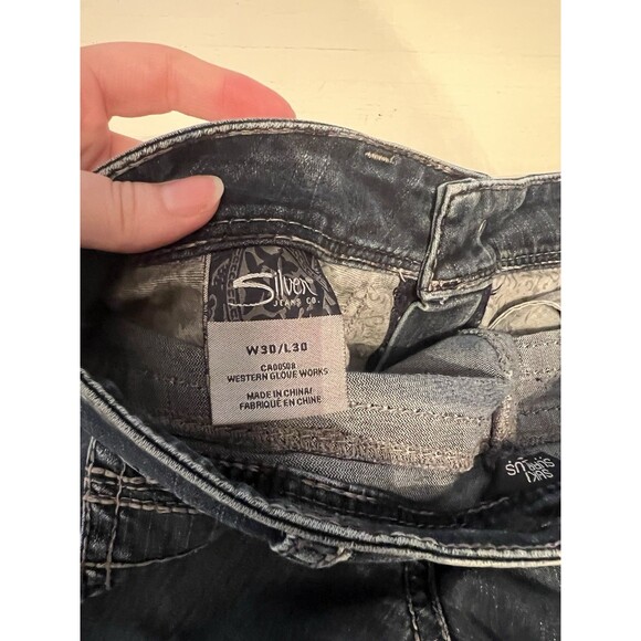 Silver Suki Surplus Jeans Womens 30 Blue Stretch Bootcut Lo Rise Western - Picture 4 of 6